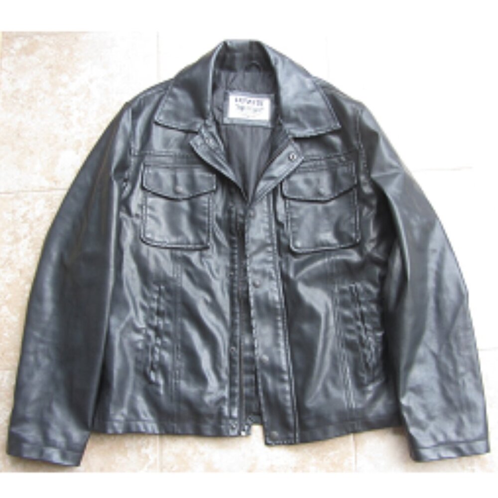 Levi's Faux Leather Full Zip Trucker Jacket Size M (Rn No. 54163)